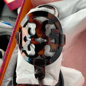Brand New in Box Tory Burch Tortoiseshell Miller Sandals